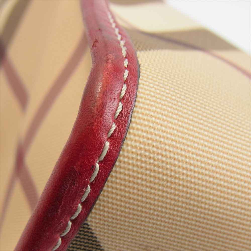 BURBERRY バーバリー LONDON ノヴァチェック ハンドバッグ ベージュ系 レッド系【中古】