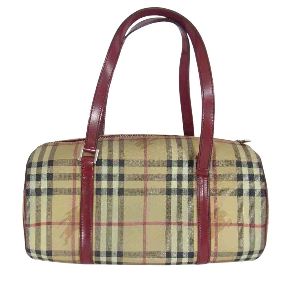 BURBERRY バーバリー LONDON ノバチェック ミニボストン バッグ ブラウン系【中古】