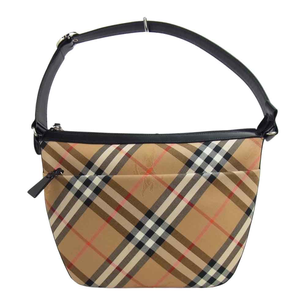 BURBERRY バーバリー ノバチェック 切替 ショルダーバッグ ベージュ系【中古】