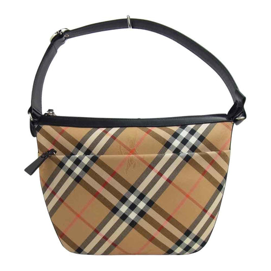 BURBERRY バーバリー ノバチェック 切替 ショルダーバッグ ベージュ系【中古】
