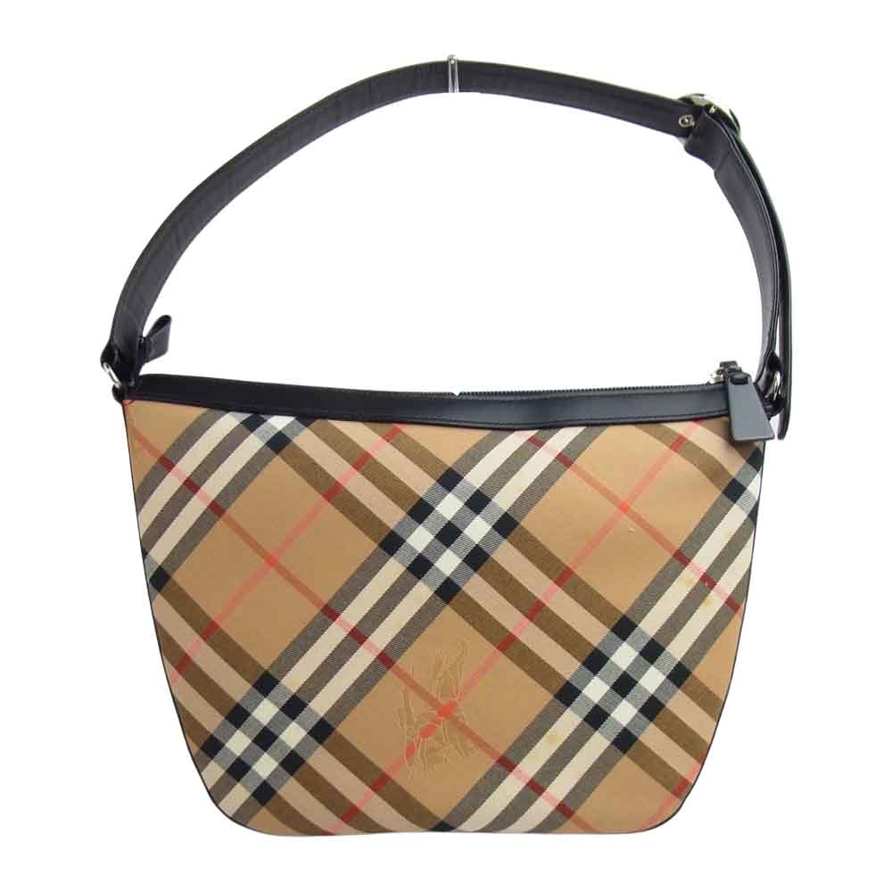 BURBERRY バーバリー ノバチェック 切替 ショルダーバッグ ベージュ系【中古】