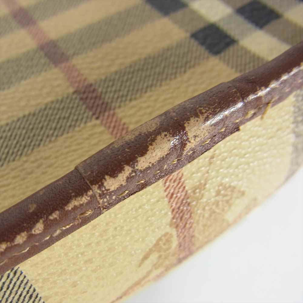 BURBERRY バーバリー LONDON ノバチェック フラップ ショルダーバッグ ブラウン系【中古】