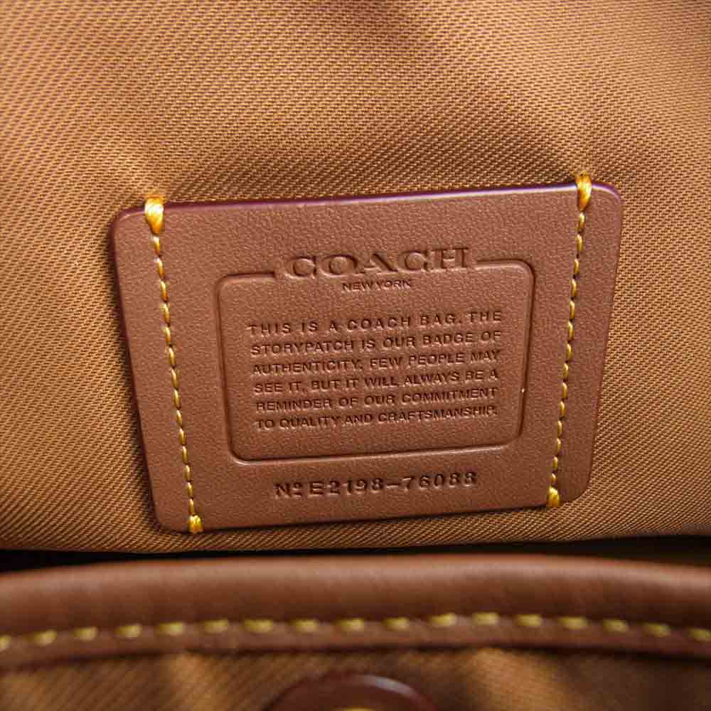 COACH コーチ 76088 ハドリー ホーボー カラーブロック トート バッグ ベージュ系 レッド系 ブラウン系【中古】