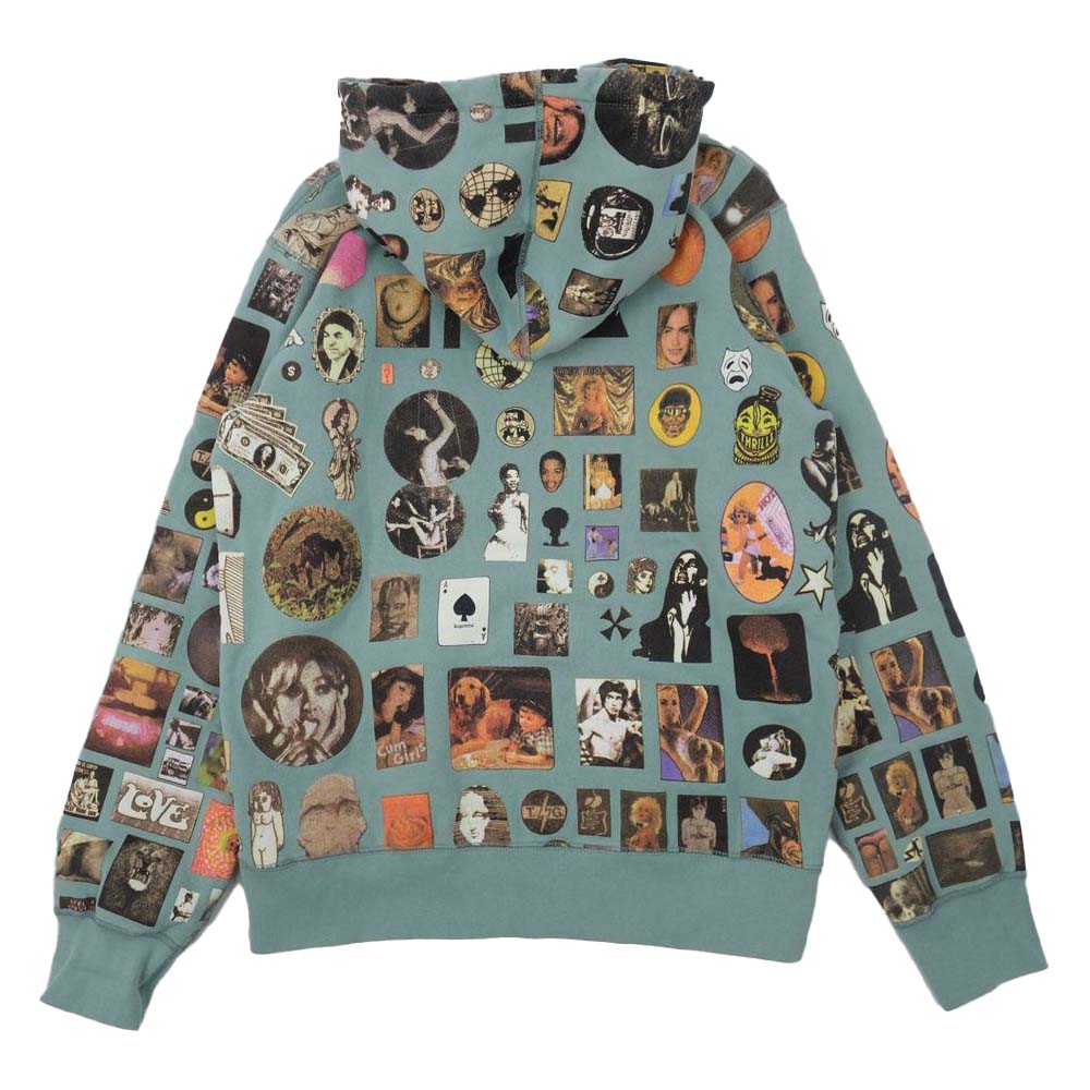 Supreme シュプリーム 17SS Thrills Hooded Sweatshirt プルオーバー スウェット グリーン系 M【美品】【中古】