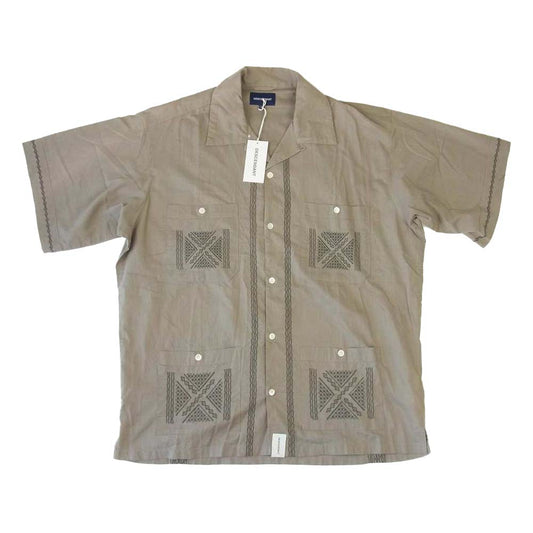 DESCENDANT ディセンダント 19SS 191SODS-SHM01 PETROGLYPH CUBA SS SHIRT キューバ シャツ ブラウン系 2【新古品】【未使用】【中古】