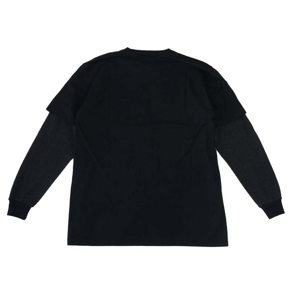 DESCENDANT ディセンダント 19SS 191ATDS-CSM42 MILITIA LAYERED TEE レイヤード サーマル Ｔシャツ BLACK ブラック系 2【新古品】【未使用】【中古】