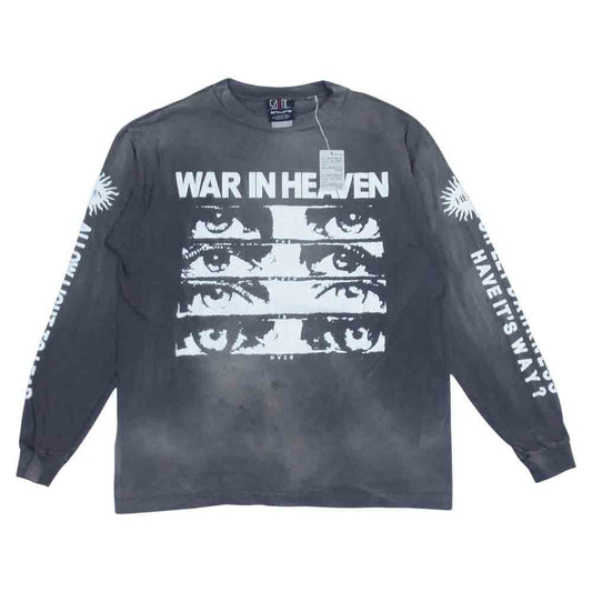 セントマイケル 21AW SM-A21-0000024 LS TEE EYES W.I.H ヴィンテージ加工 アイズ プリント 長袖Tシャツ チャコール系 S【新古品】【未使用】【中古】