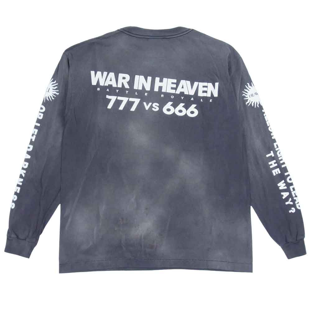 セントマイケル 21AW SM-A21-0000024 LS TEE EYES W.I.H ヴィンテージ加工 アイズ プリント 長袖Tシャツ チャコール系 S【新古品】【未使用】【中古】