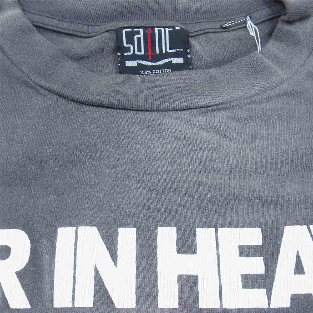 セントマイケル 21AW SM-A21-0000024 LS TEE EYES W.I.H ヴィンテージ加工 アイズ プリント 長袖Tシャツ チャコール系 S【新古品】【未使用】【中古】