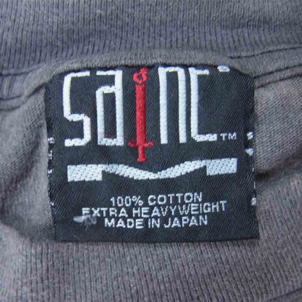 セントマイケル 21AW SM-A21-0000024 LS TEE EYES W.I.H ヴィンテージ加工 アイズ プリント 長袖Tシャツ チャコール系 S【新古品】【未使用】【中古】