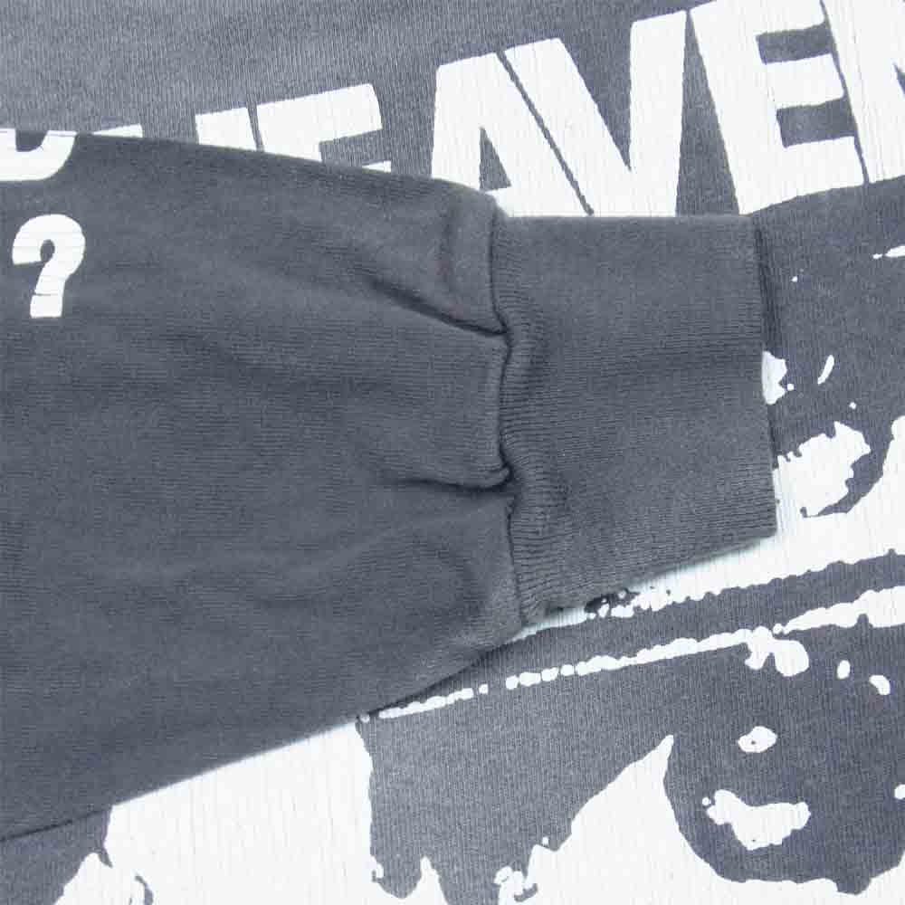 セントマイケル 21AW SM-A21-0000024 LS TEE EYES W.I.H ヴィンテージ加工 アイズ プリント 長袖Tシャツ チャコール系 S【新古品】【未使用】【中古】