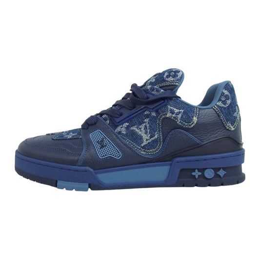 LOUIS VUITTON ルイ・ヴィトン FD0281 LV Trainer Sneaker Nigo Monogram Denim トレイナー スニーカー ニゴー モノグラム デニム ブルー系 5 1/2【極上美品】【中古】