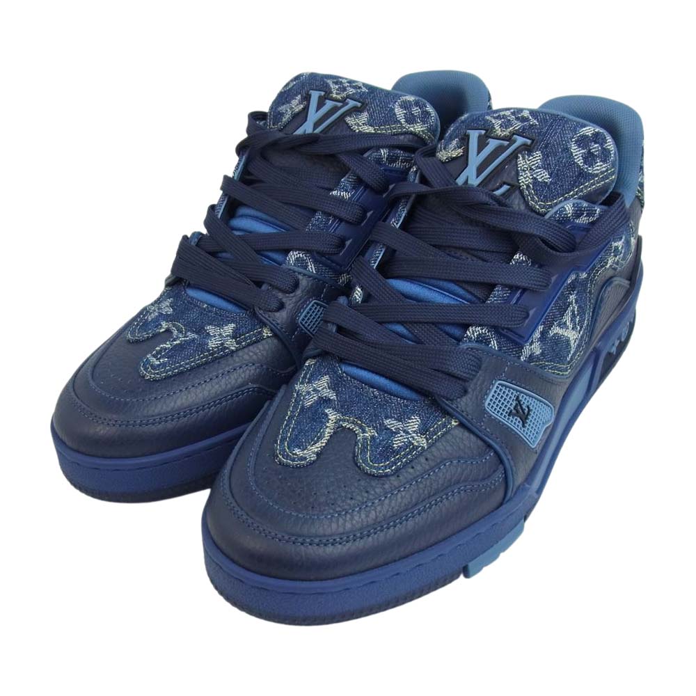 LOUIS VUITTON ルイ・ヴィトン FD0281 LV Trainer Sneaker Nigo Monogram Denim トレイナー スニーカー ニゴー モノグラム デニム ブルー系 5 1/2【極上美品】【中古】