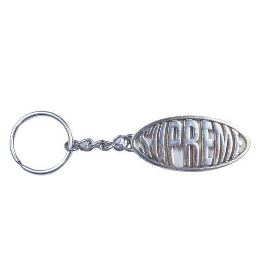 Supreme シュプリーム 17SS Oval Logo Keychain ロゴ キーホルダー シルバー系【中古】