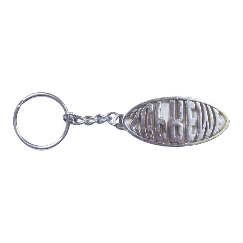 Supreme シュプリーム 17SS Oval Logo Keychain ロゴ キーホルダー シルバー系【中古】