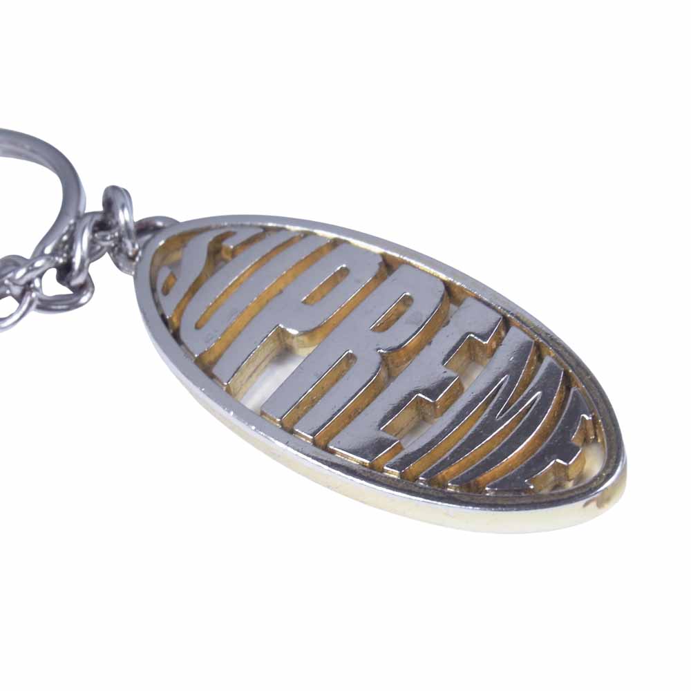 Supreme シュプリーム 17SS Oval Logo Keychain ロゴ キーホルダー シルバー系【中古】