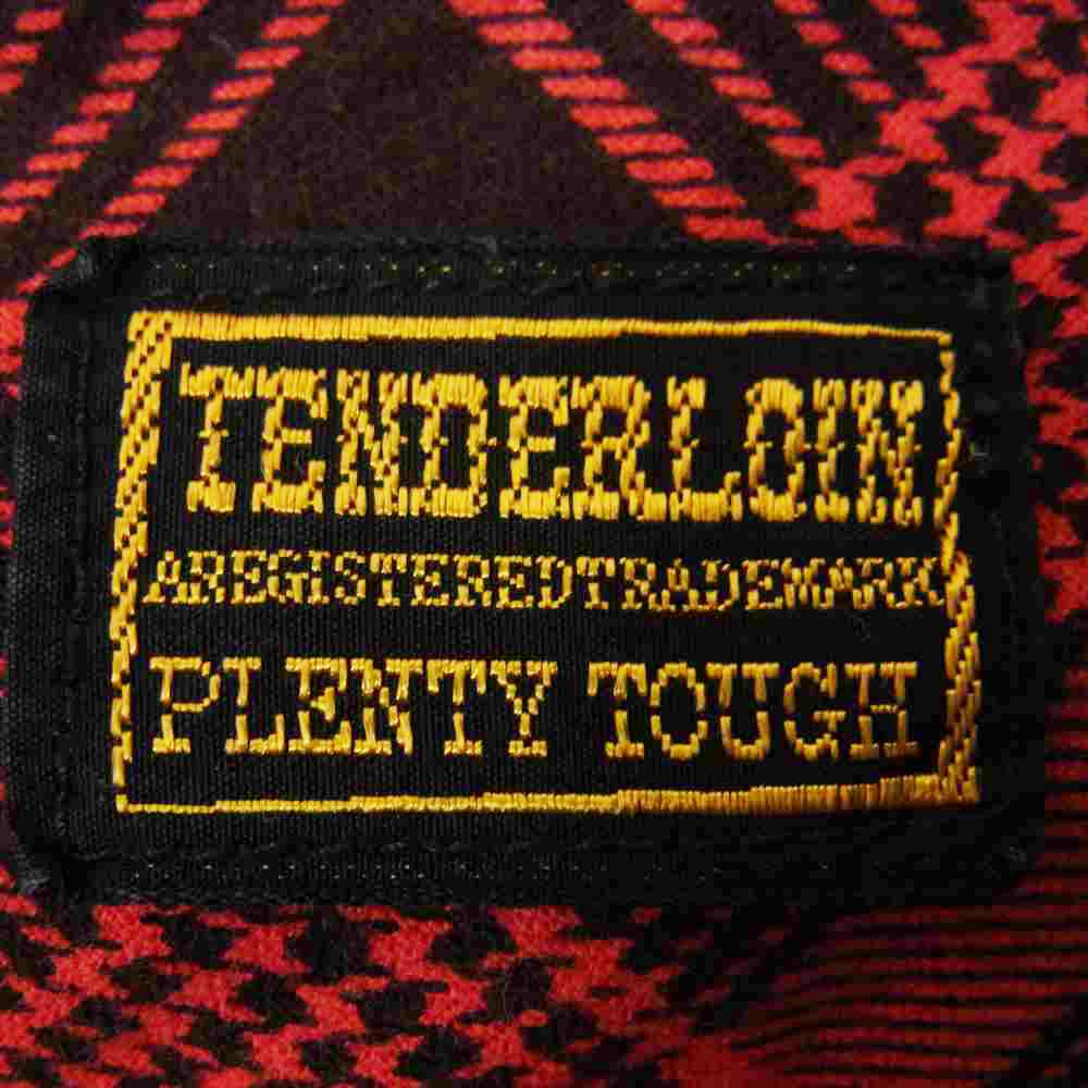 TENDERLOIN テンダーロイン プリントフランネル チェーン刺繍 チェック シャツ レッド系 S【中古】
