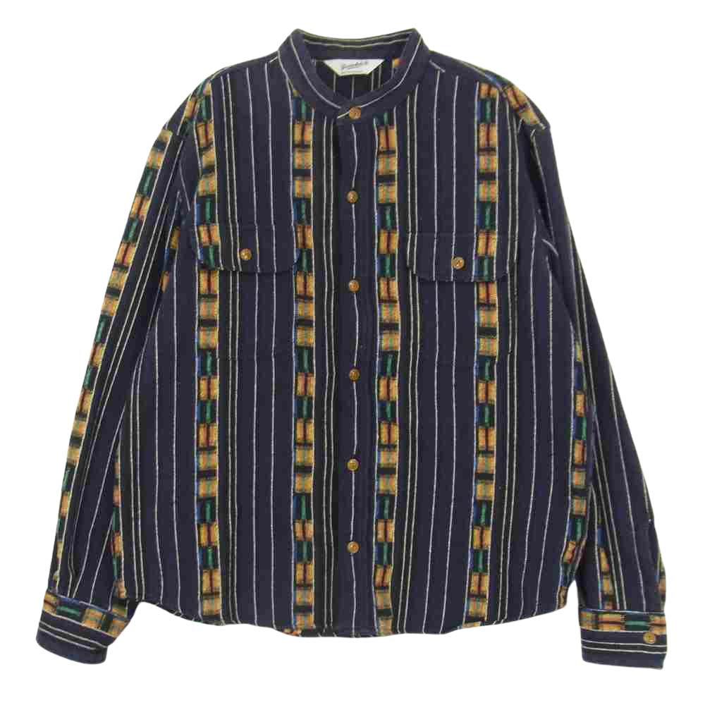 TENDERLOIN テンダーロイン T-GTM STAND SHT スタンドカラー シャツ ネイビー系 M【中古】