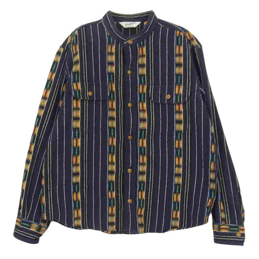 TENDERLOIN テンダーロイン T-GTM STAND SHT スタンドカラー シャツ ネイビー系 M【中古】