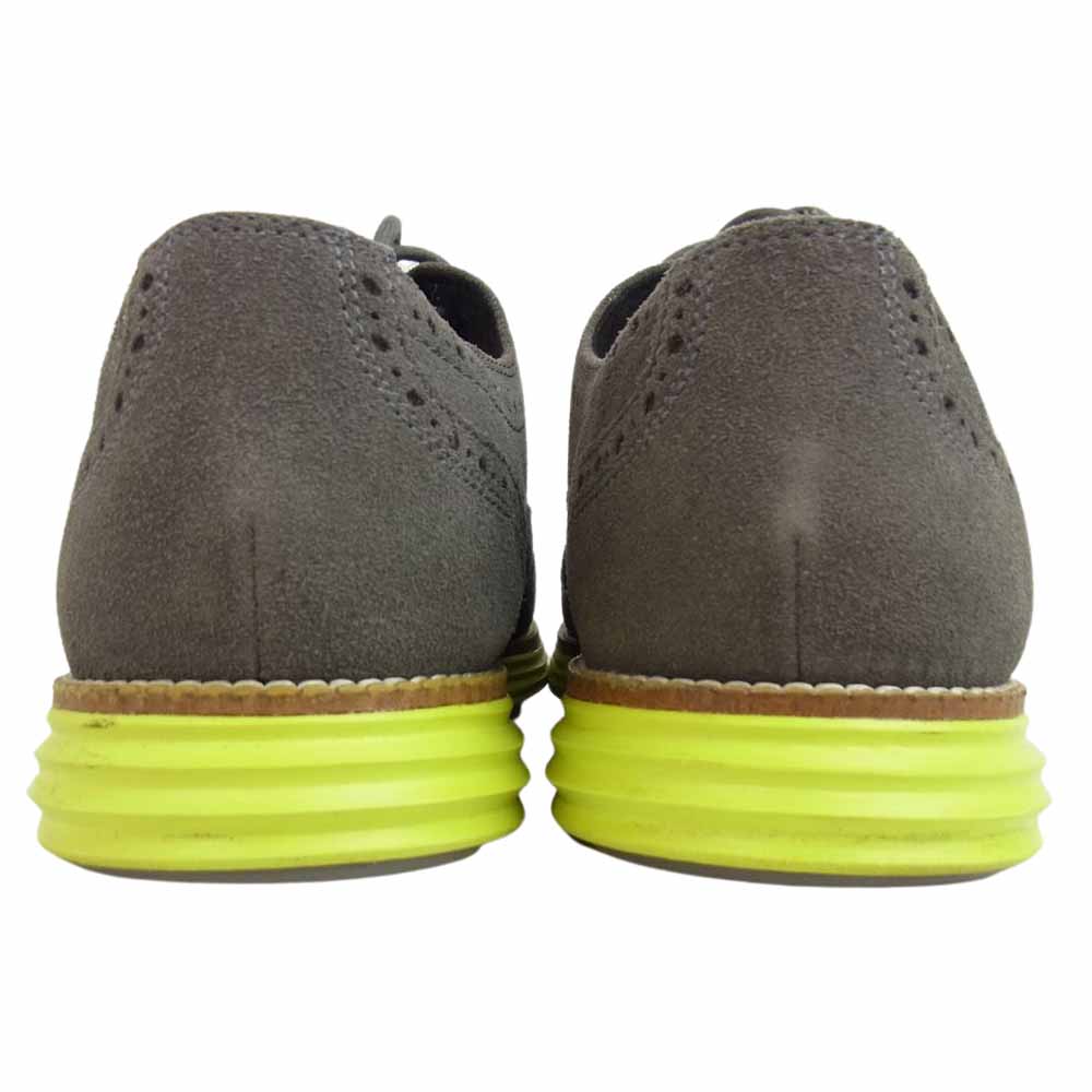 COLE HAAN コールハーン C21131 LUNARGRAND WINGTIP ウィングチップ スエード スニーカー グレー系 8M【美品】【中古】