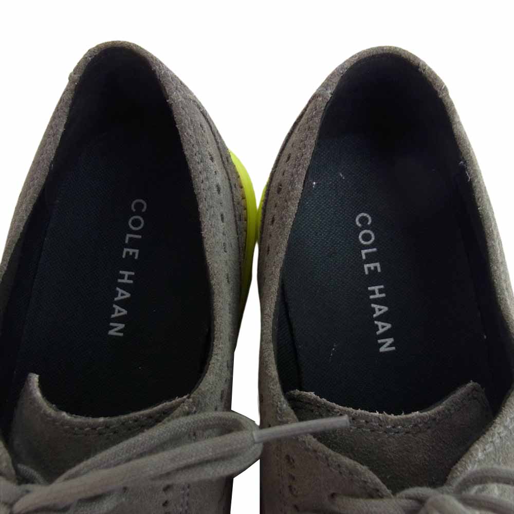 COLE HAAN コールハーン C21131 LUNARGRAND WINGTIP ウィングチップ スエード スニーカー グレー系 8M【美品】【中古】