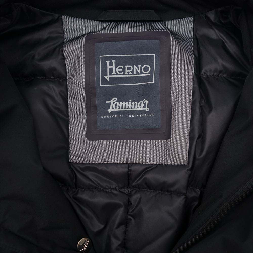 Herno ヘルノ laminar gore tex coat ラミナー ゴアテックス ダウンコート ブラック系 48【新古品】【未使用】【中古】