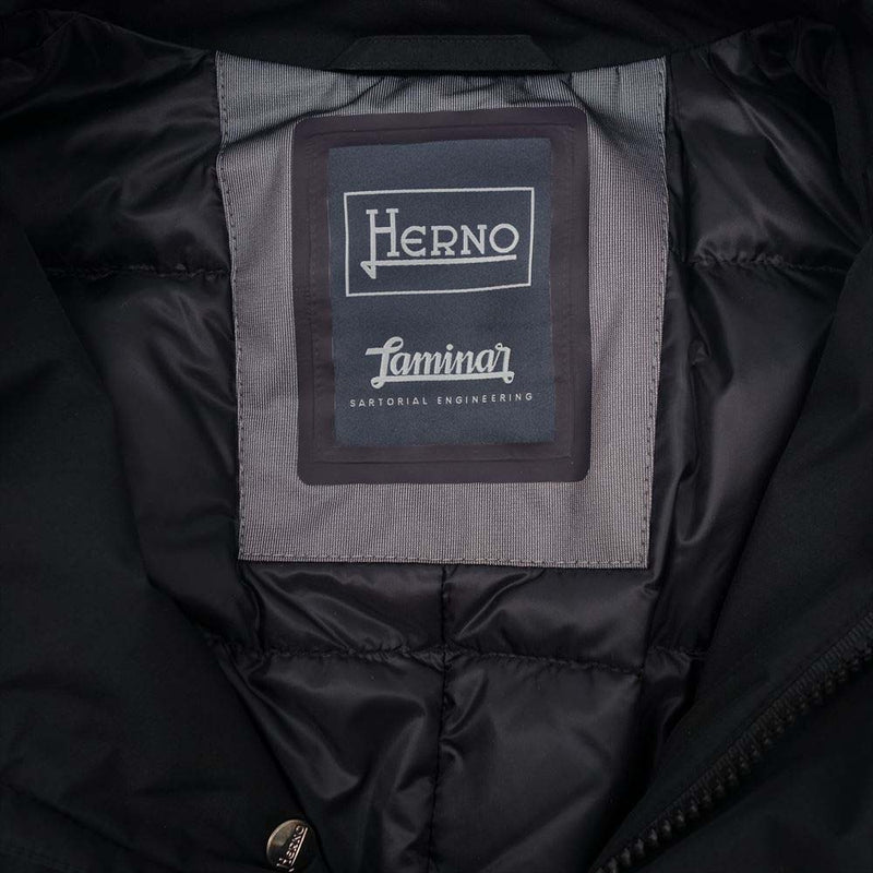 Herno ヘルノ laminar gore tex coat ラミナー ゴアテックス ダウンコート ブラック系 48【新古品】【未使用】【中古】