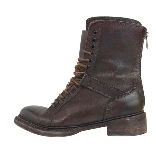 ZUCCa ズッカ AJ653 レザーアップ バック ジップ ブーツ  ブラウン系 S【中古】