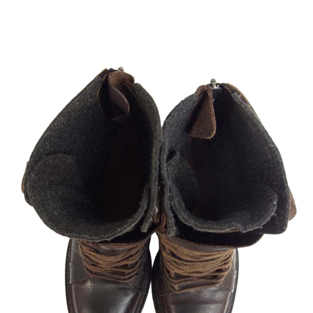 ZUCCa ズッカ AJ653 レザーアップ バック ジップ ブーツ  ブラウン系 S【中古】