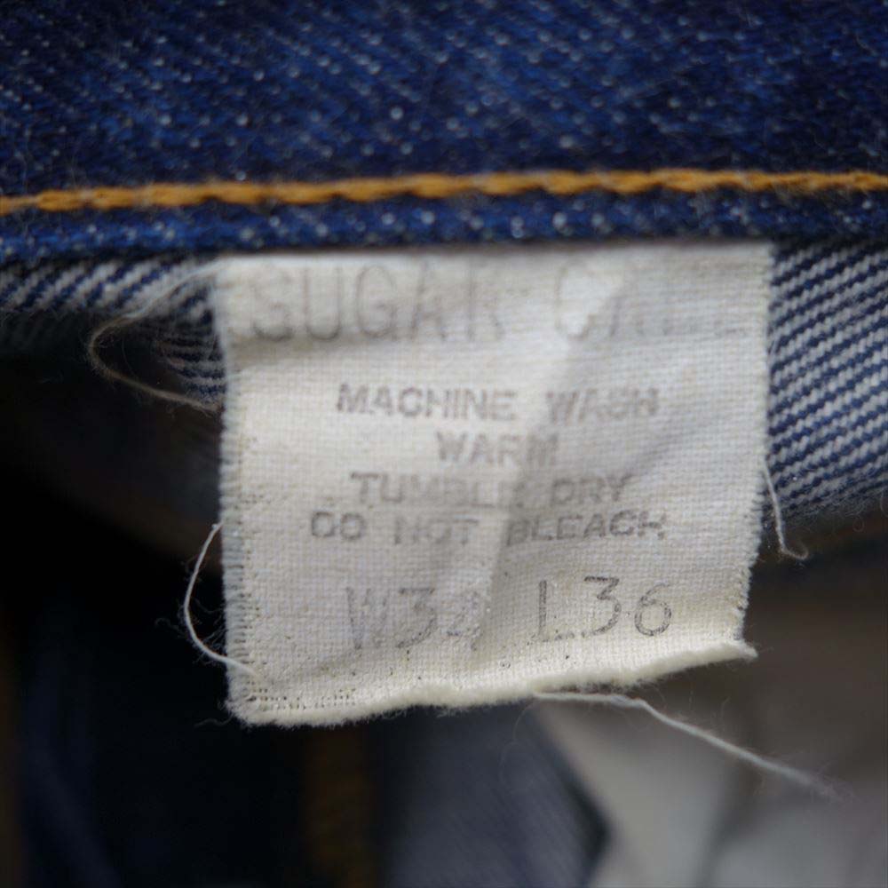 SUGAR CANE シュガーケーン ボタンフライ Vステッチ 隠しリベット 赤耳 セルビッチ デニム パンツ W34 L36【中古】