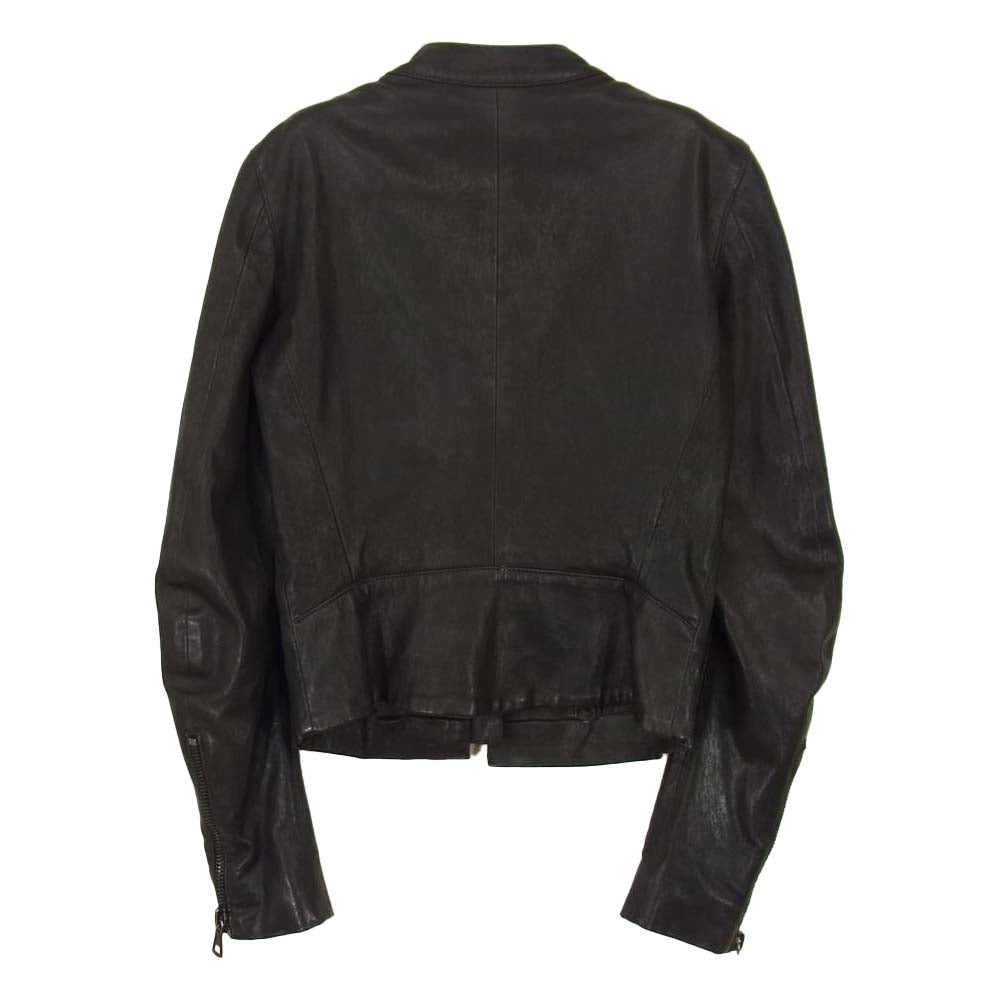 MAISON MARGIELA メゾンマルジェラ 4ライン 国内正規品 ここのえタグ ラムレザー 八の字 ライダース ブラック系 36【中古】
