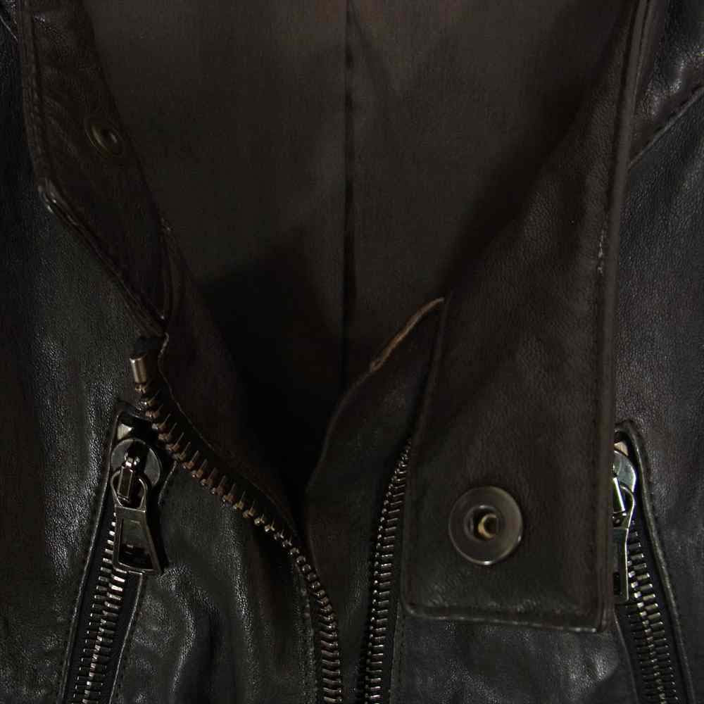 MAISON MARGIELA メゾンマルジェラ 4ライン 国内正規品 ここのえタグ ラムレザー 八の字 ライダース ブラック系 36【中古】