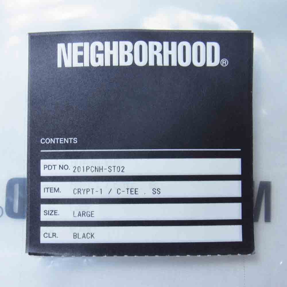 NEIGHBORHOOD ネイバーフッド 201PCNH-ST02 CRYPT-1 / C-TEE プリント 半袖Tシャツ ブラック系 L【中古】