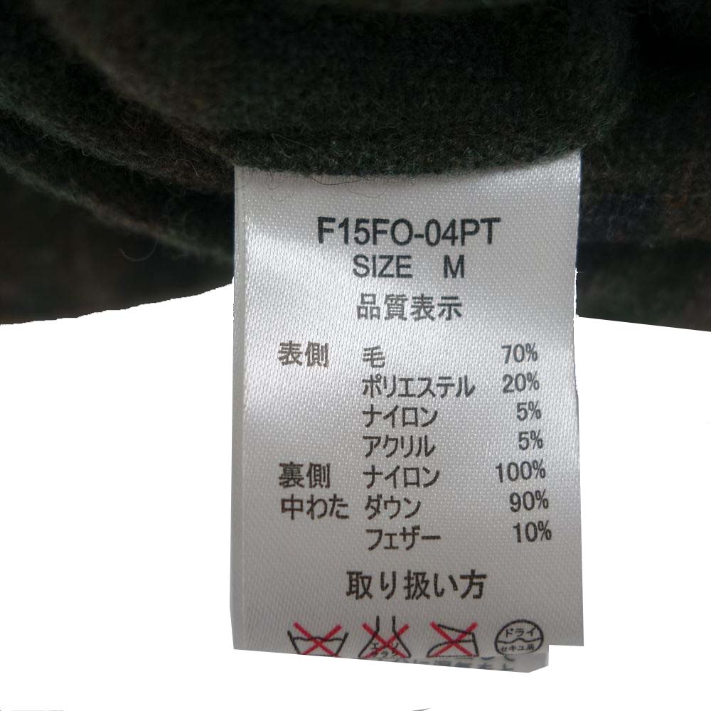 FIDELITY フェデリティー F15FO-04PT リバーシブル ダウン ベスト カーキ系 ブラック系 M【中古】