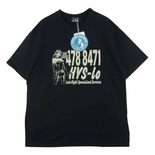 HYSTERIC GLAMOUR ヒステリックグラマー 02213CT20 野口強 HYS-lo KINKY CARDS 半袖 Tシャツ ブラック系 L【新古品】【未使用】【中古】