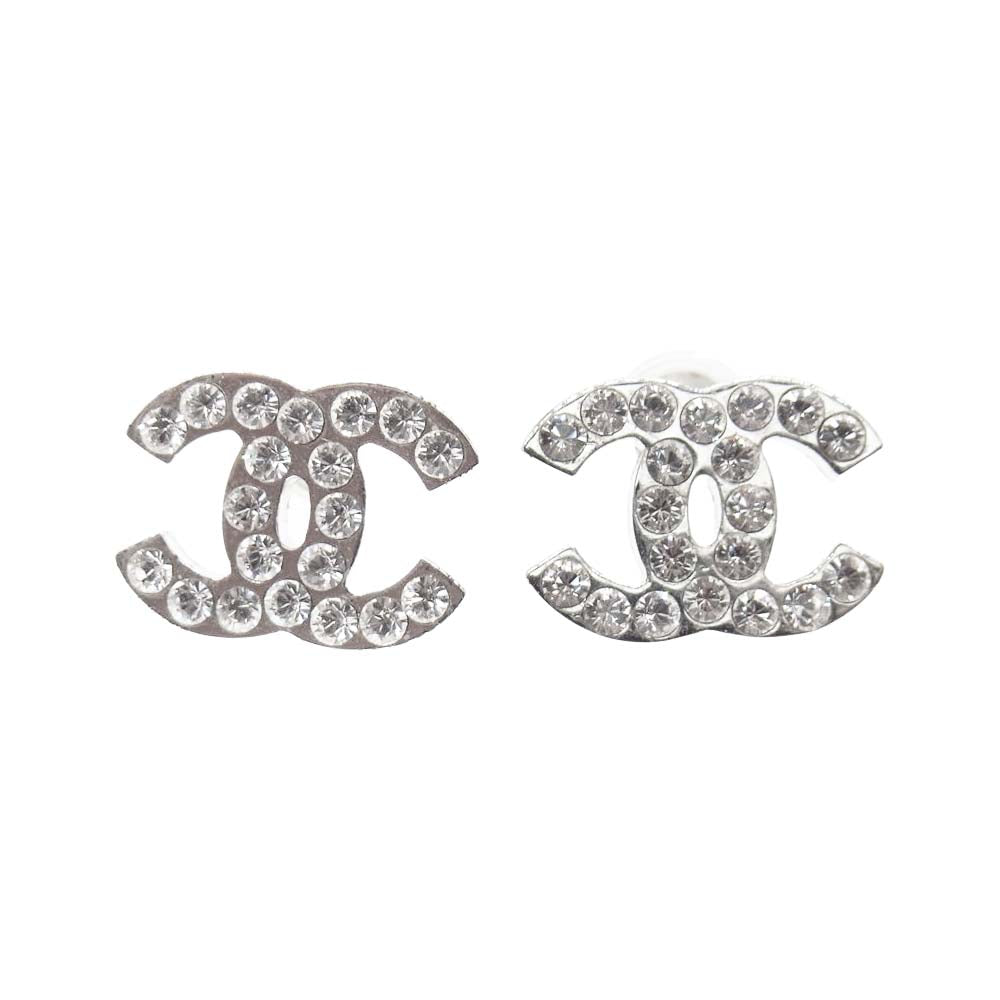 CHANEL シャネル 06V ラインストーン ココマーク ピアス【中古】
