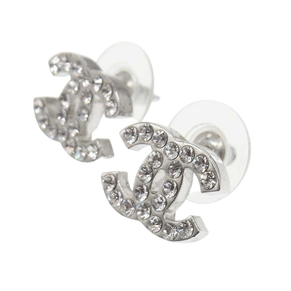 CHANEL シャネル 06V ラインストーン ココマーク ピアス【中古】