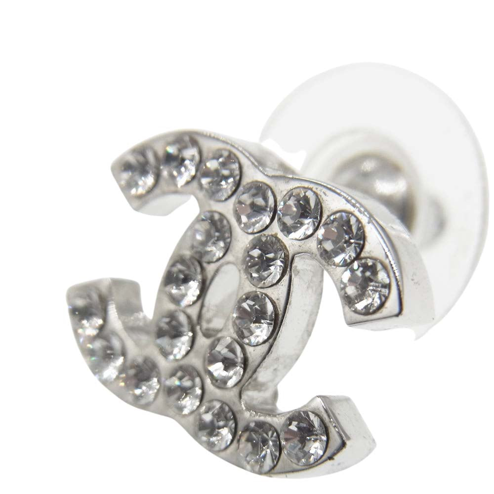 CHANEL シャネル 06V ラインストーン ココマーク ピアス【中古】