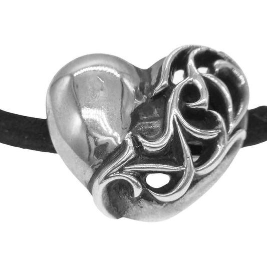 CHROME HEARTS クロムハーツ（原本無） ハートボタン コンチョ ヘアゴム【中古】