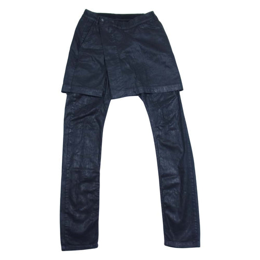 Rick Owens リックオウエンス 15SS DU15S9364-SBS DRKSHDW ダークシャドウ FAUN KILTED DETROIT TROUSERS コーティング加工 トラウザー パンツ S【中古】