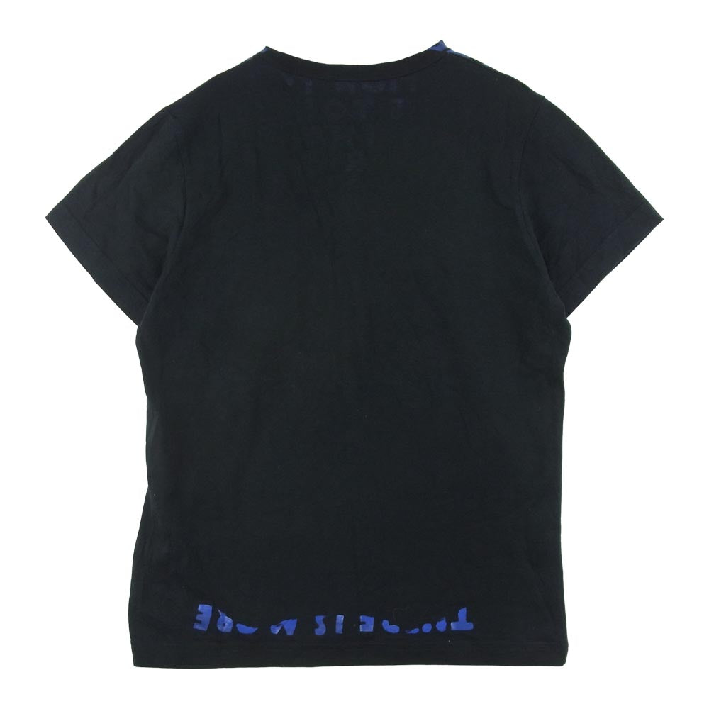 MAISON MARTIN MARGIELA メゾンマルタンマルジェラ ここのえ エイズ カットソー Vネック 半袖 Tシャツ ブラック系 S【中古】