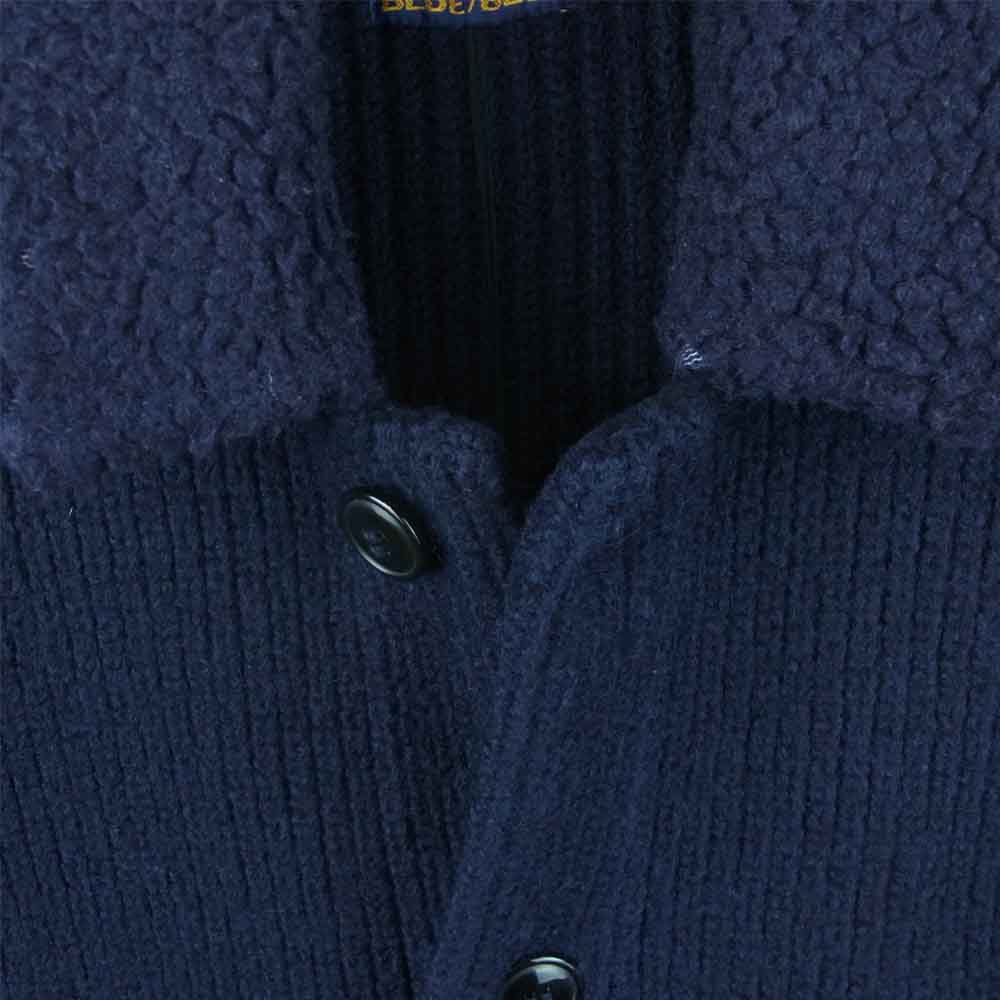 BLUE BLUE ブルーブルー 襟ボア 圧縮 ウール ニット ジャケット