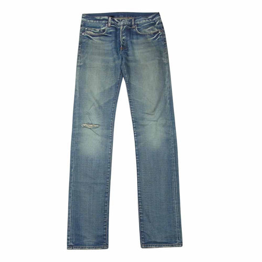 DIOR HOMME ディオールオム ダメージ加工 スリム デニム パンツ コットン イタリア製 インディゴブルー系 29【中古】
