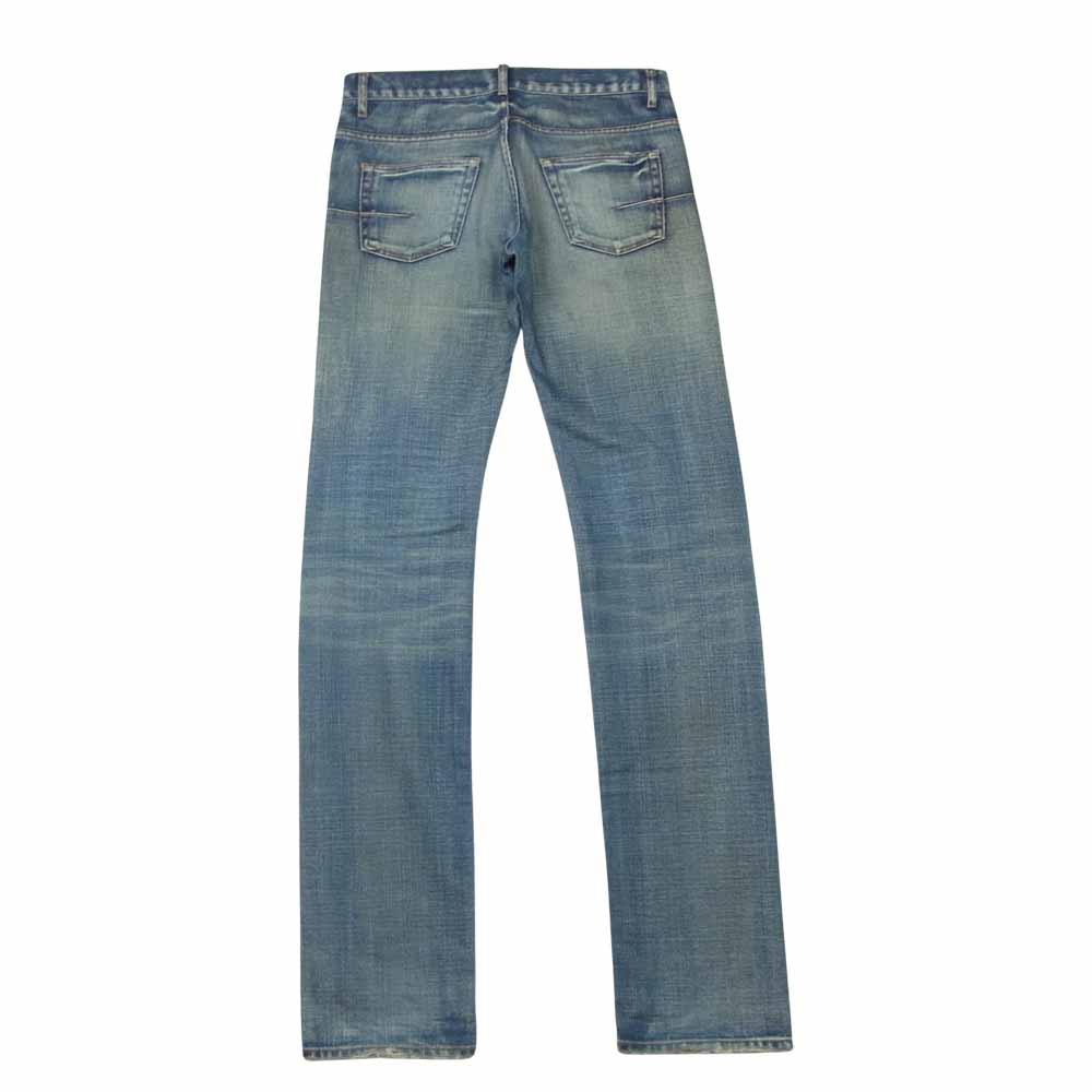 DIOR HOMME ディオールオム ダメージ加工 スリム デニム パンツ コットン イタリア製 インディゴブルー系 29【中古】