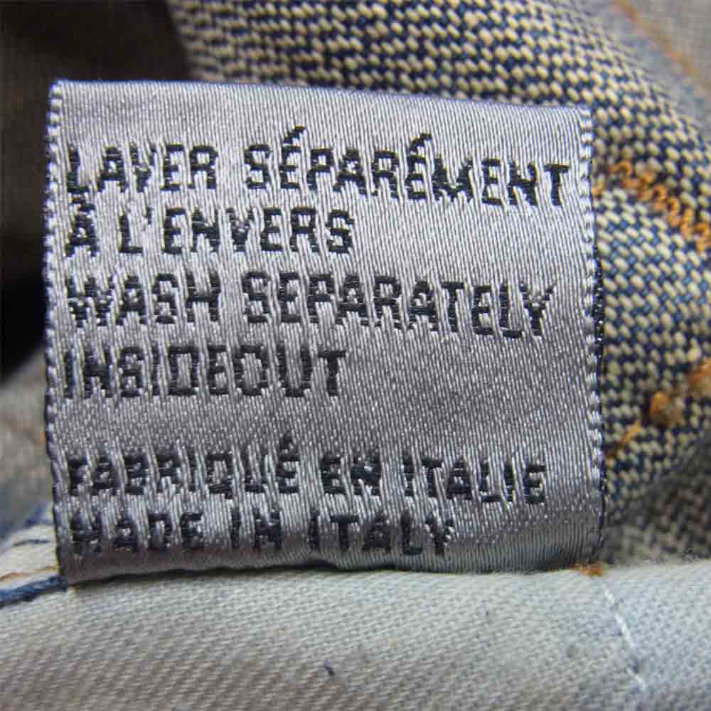 DIOR HOMME ディオールオム ダメージ加工 スリム デニム パンツ コットン イタリア製 インディゴブルー系 29【中古】