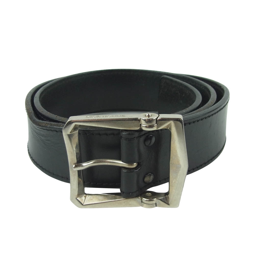 DIOR HOMME ディオールオム 0046 レザー ベルト イタリア製 ブラック系【中古】