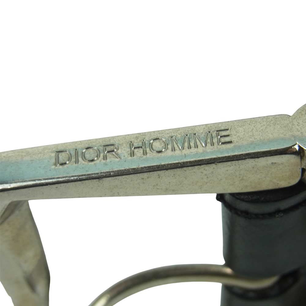 DIOR HOMME ディオールオム 0046 レザー ベルト イタリア製 ブラック系【中古】