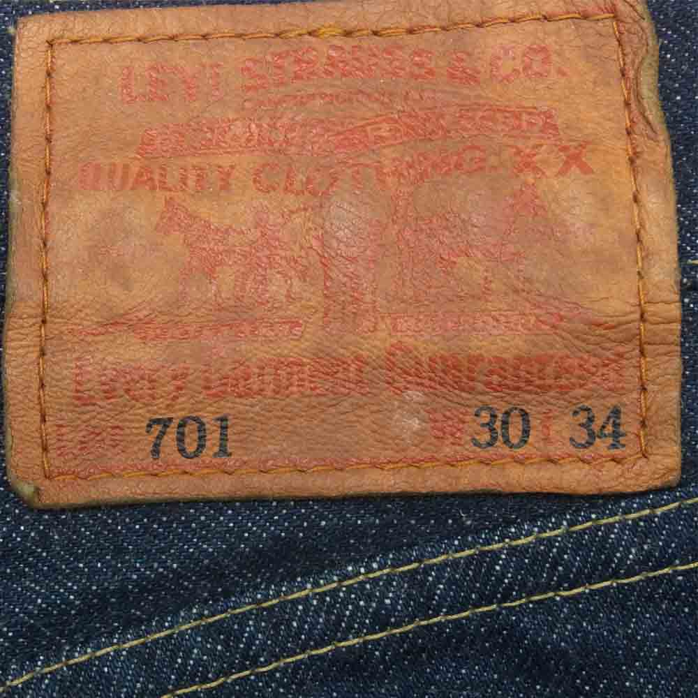 Levi's リーバイス 701XX 復刻 シンチバック デニム パンツ コットン 日本製 インディゴブルー系 W30 L34【中古】