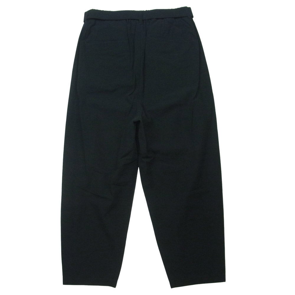 KAZUYUKI KUMAGAI ATTACHMENT カズユキクマガイアタッチメント 20SS KP02-005 ガスボイルシャンブレー ベルト付 ワイド テーパード パンツ ブラック系 1【美品】【中古】