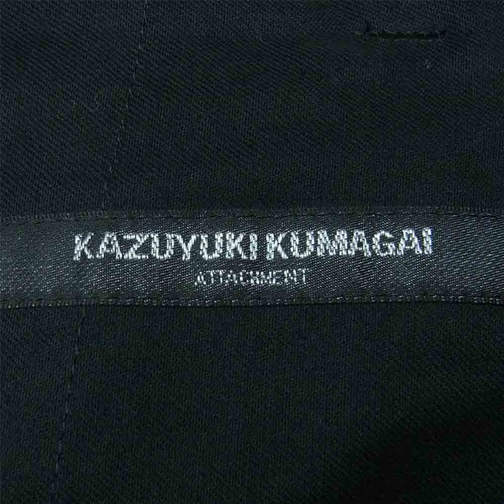 KAZUYUKI KUMAGAI ATTACHMENT カズユキクマガイアタッチメント 20SS KP02-005 ガスボイルシャンブレー ベルト付 ワイド テーパード パンツ ブラック系 1【美品】【中古】